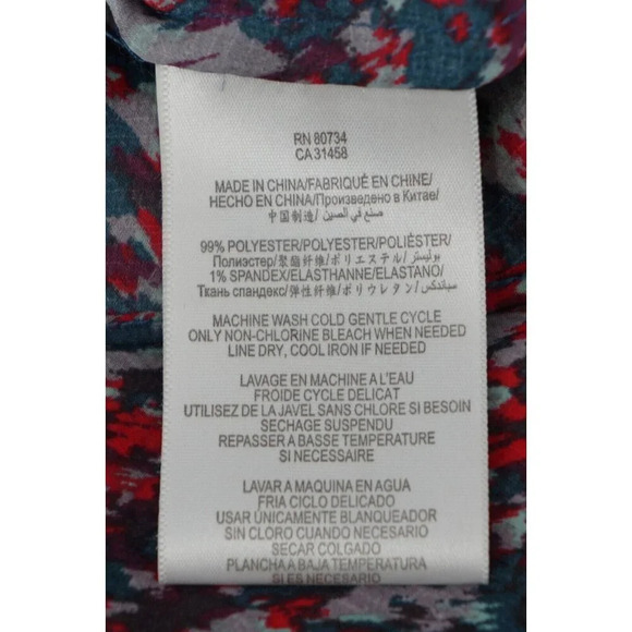 BCBGeneration Blouse Women M Multicolor Cut‎ Out Back Semi Sheer Lightweight Top - Picture 9 of 9